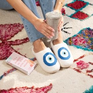 Soft and Cozy Lounge Evil Eye Slippers